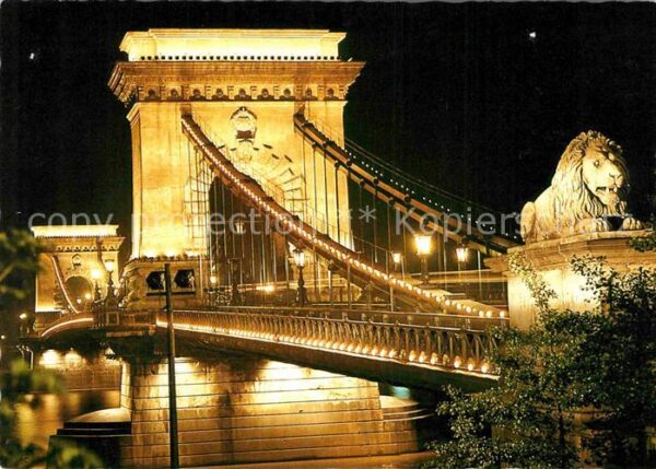 Budapest Kettenbrücke bei Nacht