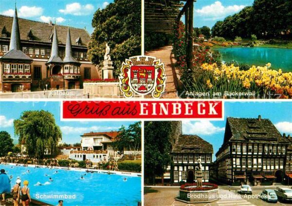 Einbeck Niedersachsen Anlagen am Bäckerwall Rathaus Schwimmba