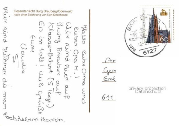 Breuberg Burg Künstlerkarte von Kurt Stockhaus – Bild 2