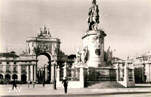 Lisboa Praca do Comercio Monumento Denkmal Rei