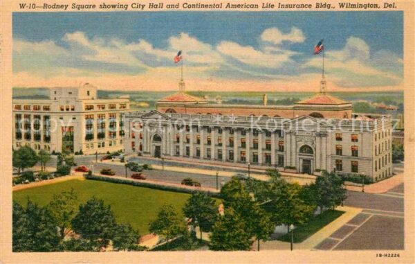 Wilmington Delaware Rodney Square City Hall Continental Ame