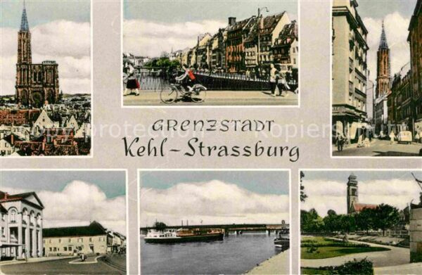 Kehl Rhein Grenzstadt Kehl Strassburg Kirche Rhein