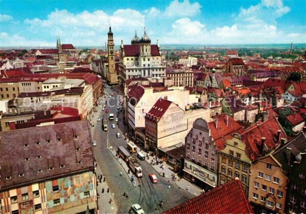 Augsburg Maximilianstrasse Rathaus Perlachturm
