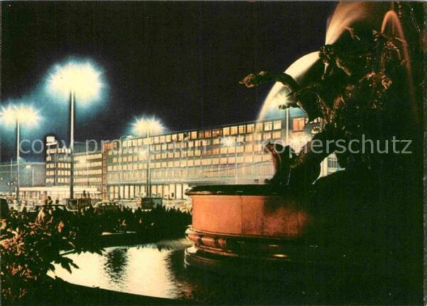 Leipzig Karl Marx Platz Brunnen Nachtaufnahme M