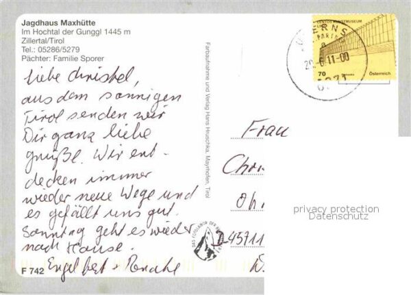 Zillertal Tirol Jagdhaus Maxhütte Hochtal der Gunggl Mu – Bild 2