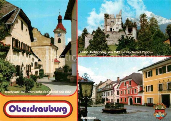 Oberdrauburg Kaernten Kirchplatz Pfarrkirche St Oswald Ruine
