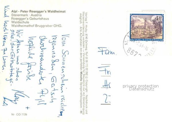 Alpl Peter Roseggers Waldheimat Waldschule W – Bild 2