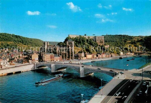 Huy la Meuse Le Pont la Collegiale et le Fort