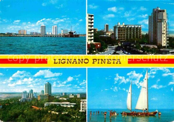 Lignano Pineta Il centro e panorama Segelboot