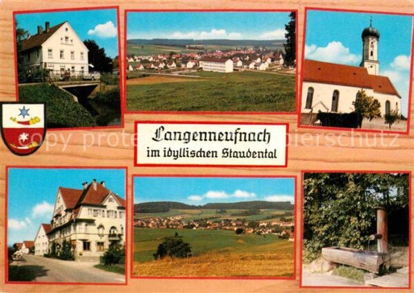 Langenneufnach Teilansichten Kirche Brunnen Landschaft