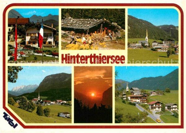 Hinterthiersee Ortsansichten mit Kirche Berghütte Sonn