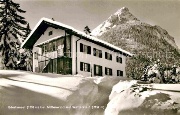 Mittenwald Bayern Ederkanzel mit Wetterstein Winterpanora