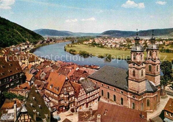 Miltenberg Main Panorama Blick über den Main Kirche