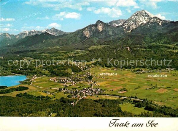 Faak am See Finkenstein mit Mittagskogel Karawanken Fliegeraufn