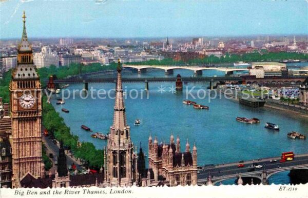 London Big Ben and the River Thames Bridges