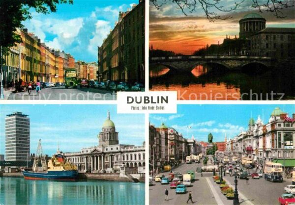 Dublin Ireland Teilansichten Stadtpanorama im Sonnenun