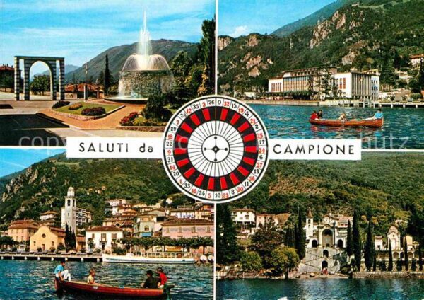 Campione d Italia Fontana Monumento Casino Chiesa Lago di