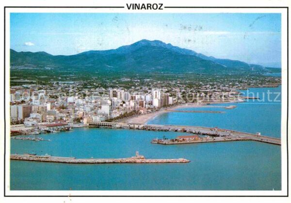 Vinaroz Panorama Hafen Küste Berge Fliegeraufna