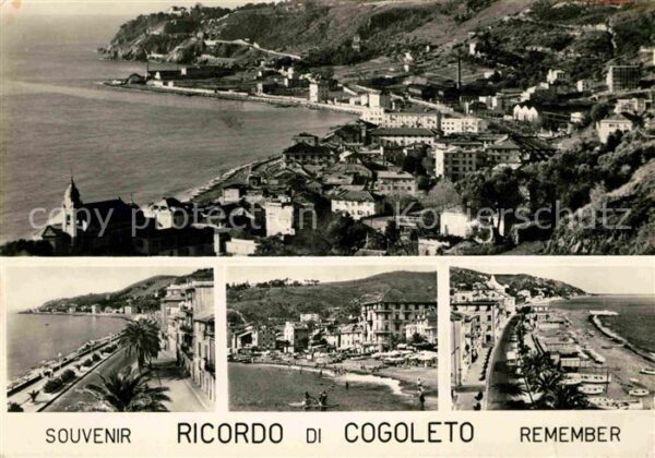 Cogoleto Liguria Panorama Küstenort Strand Promenade
