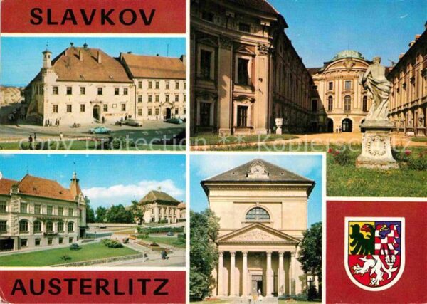Slavkov u Brna Platz Rathaus Schloss Denkmal Kirche Fa