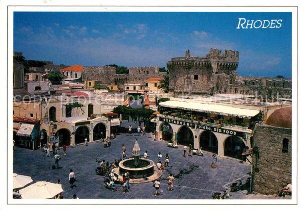 Rhodes Rhodos Greece Platz Restaurant Ruine