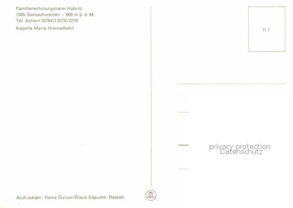 Sasbachwalden Familienerholungsheim Hohritt Kapelle M – Bild 2