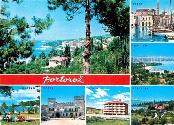 Portorose Istrien Panorama Küste Piran Strunjan Izola Kop