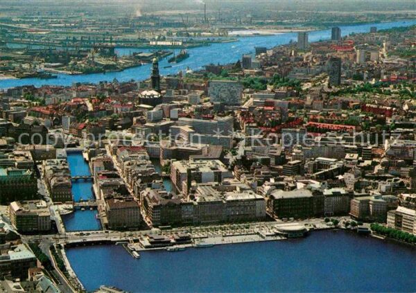 Hamburg Jungfernstieg Blick zur Elbe Fliegerauf