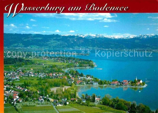 Wasserburg Bodensee Halbinsel mit Blick zu den Alpen Fliege