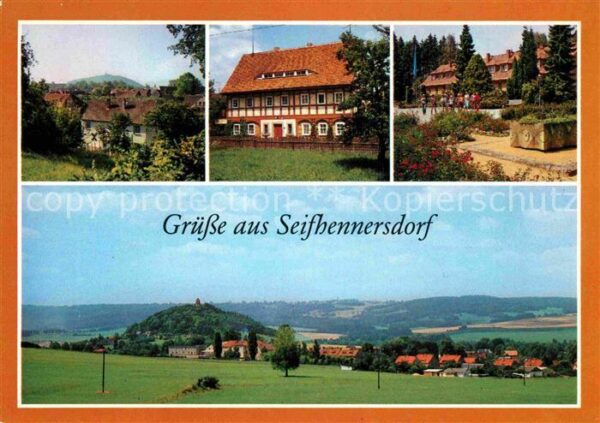 Seifhennersdorf Panorama Blick zum Burgsberg Umgebindeh