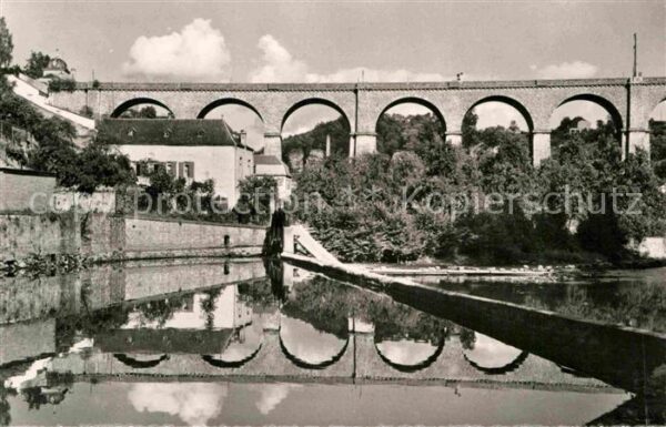 LUXEMBOURG  Luxemburg Viaduc de Clausen Wasserspiegelung