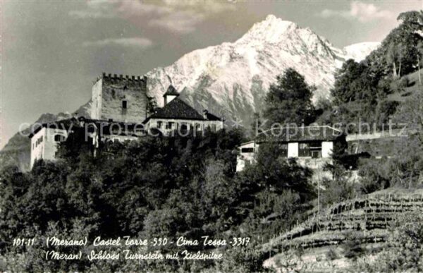 Meran Merano Schloss Turnstein mit Zielspitze Texelg