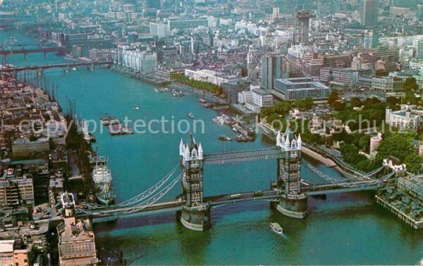 London Aerial view of Tower Bridge and the Cit