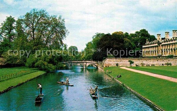 Cambridge Cambridgeshire Clare Bridge and River Cam