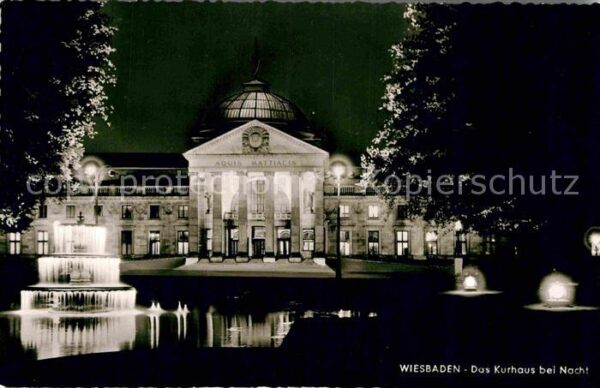 Wiesbaden Kurhaus bei Nacht