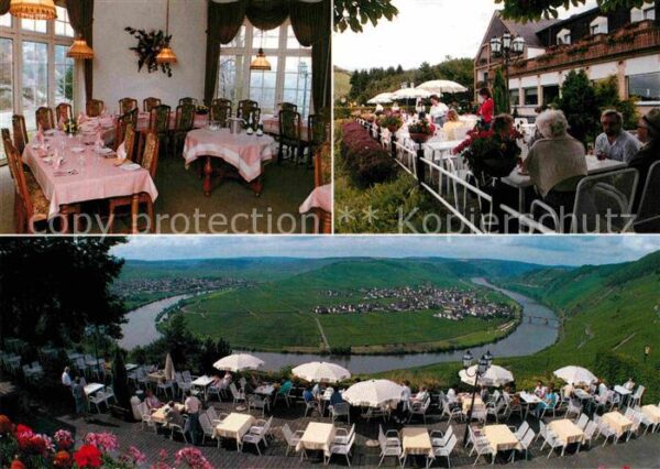 Leiwen Mosel Hotel Zummelhof Restaurant Blick auf di