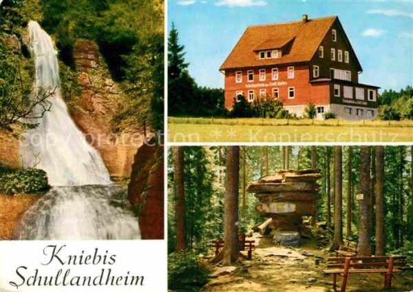 Kniebis Freudenstadt Wasserfall Waldpartie Felsen Schullandh