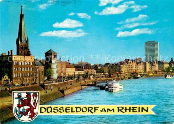 Duesseldorf Rheinufer Bootsanleger Wappen