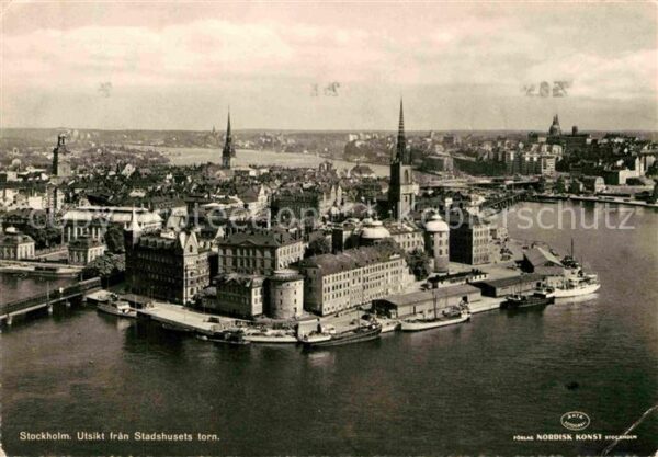 Stockholm Utsikt fran Stadshusets torn Rathaus Fl