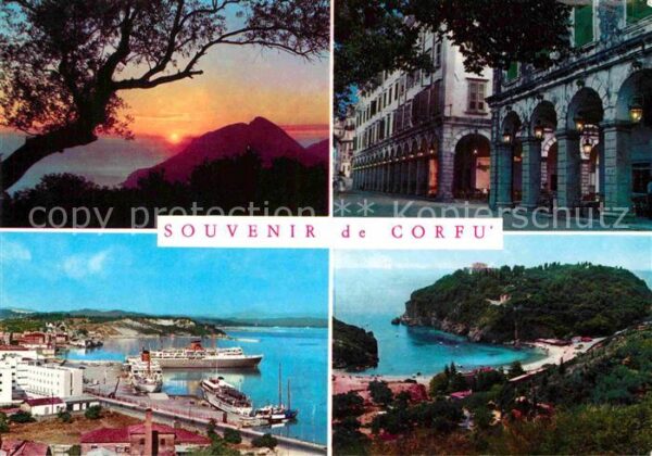 Corfu Korfu Sonnenuntergang Hafen Bucht