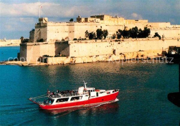 Malta Fort St Angelo Festung Hafen Fähre
