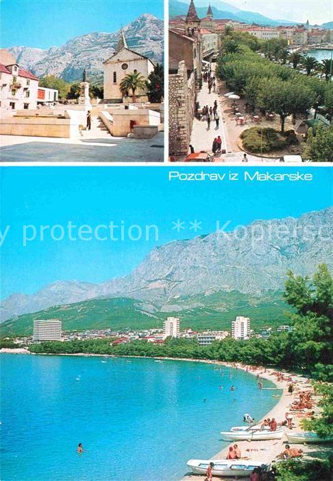 Makarska Dalmatien Platz Kirche Strand Berge