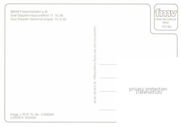 Friedrichshafen Bodensee Graf Zeppelin Haus und Denkmal Luftschi – Bild 2