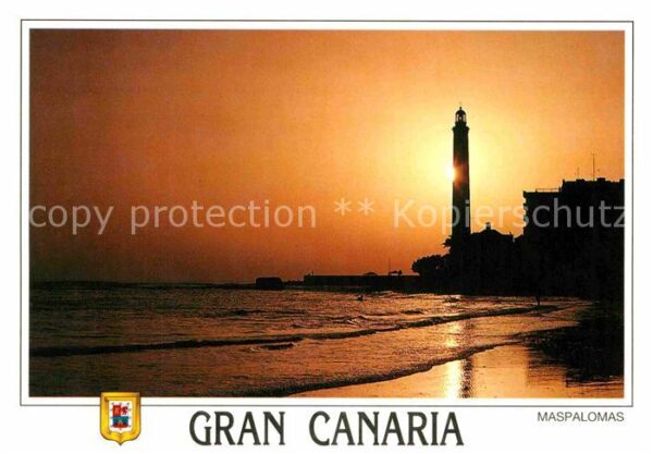 Maspalomas in der Abendsonne Leuchtturm Strand