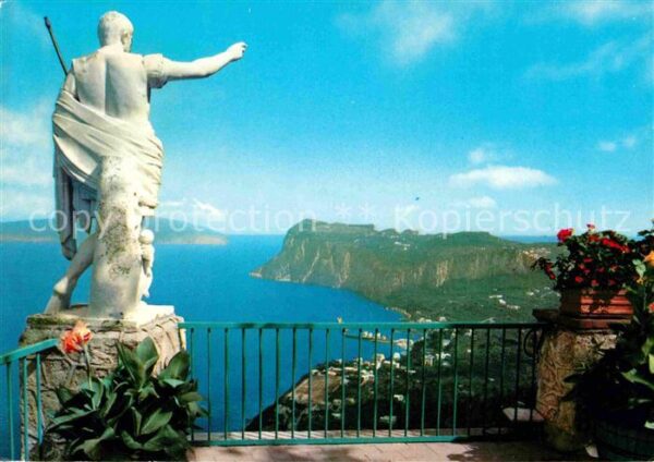 Anacapri Panorama Küste Statue