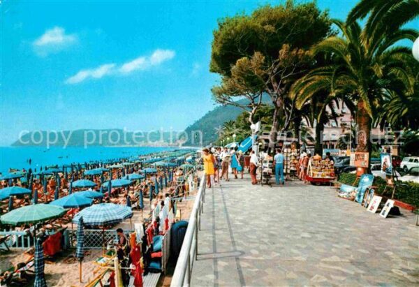 ALASSIO Savona Liguria IT Passeggiato a mare Strandpromenade Palm