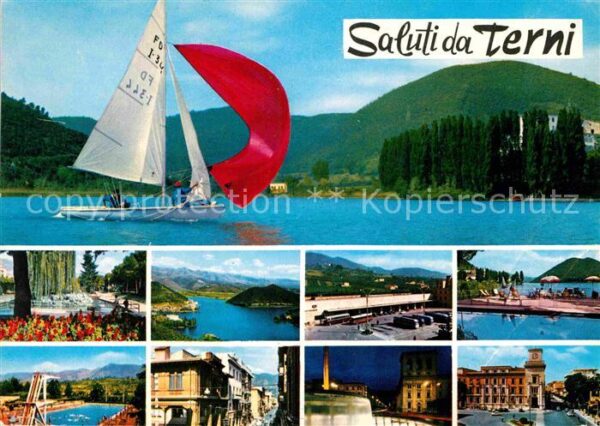 Terni Teilansichten Freibad See Segeln Berge