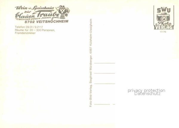 Veitshoechheim Wein und Speisehaus Blaue Traube – Bild 2