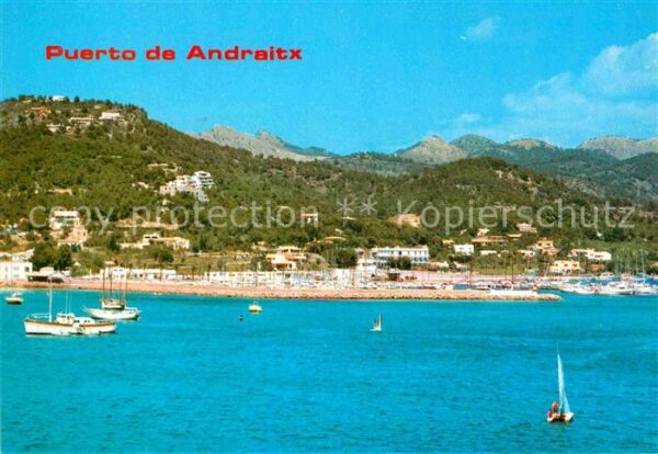 Puerto de Andraitx Ansicht vom Meer aus Berge