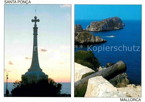 Santa Ponca Mallorca Islas Baleares Kreuz Panorama Küste Insel Kanone